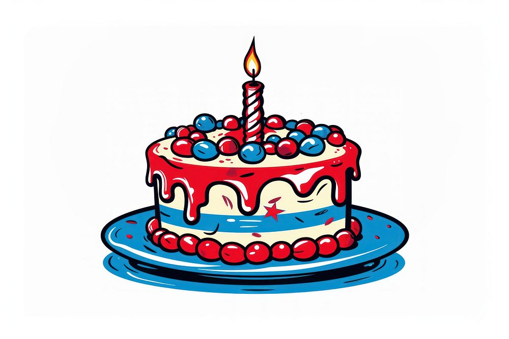 Birthday cake dessert food anniversary. AI generated Image by rawpixel.