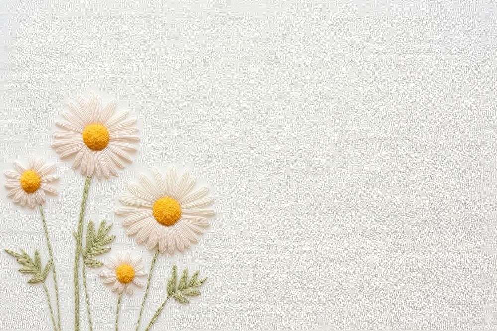 Upper frame border with little daisy pattern backgrounds flower. AI generated Image by rawpixel.