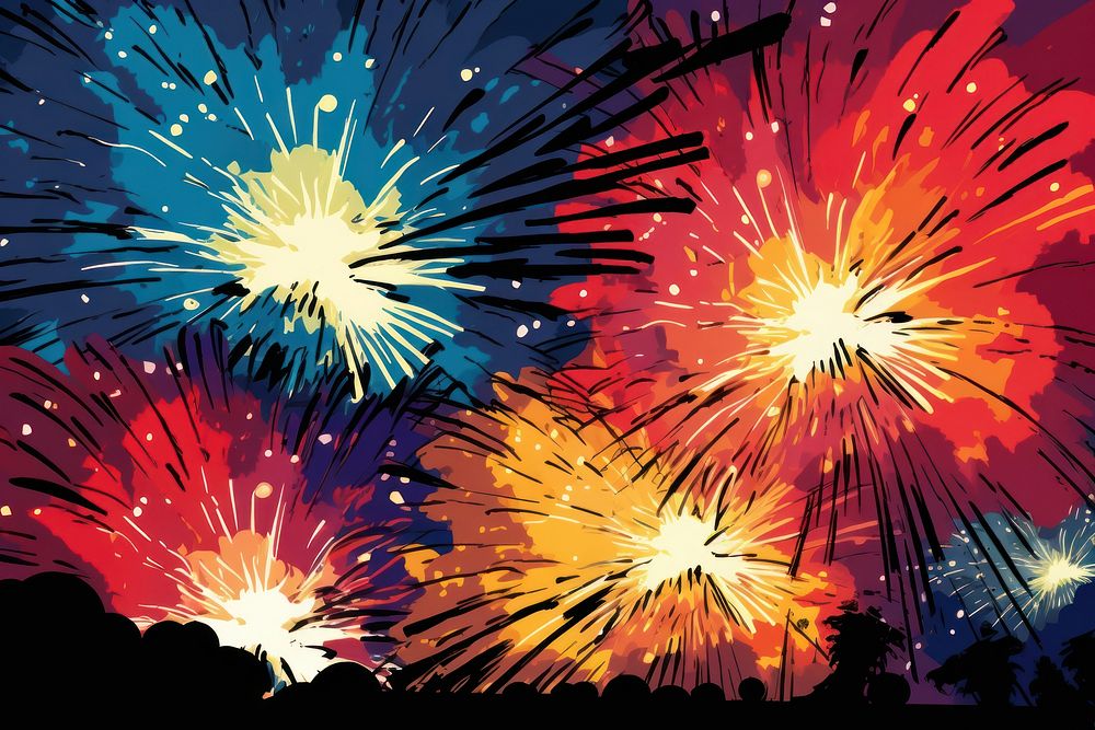 Firework background fireworks outdoors night. AI generated Image by rawpixel.