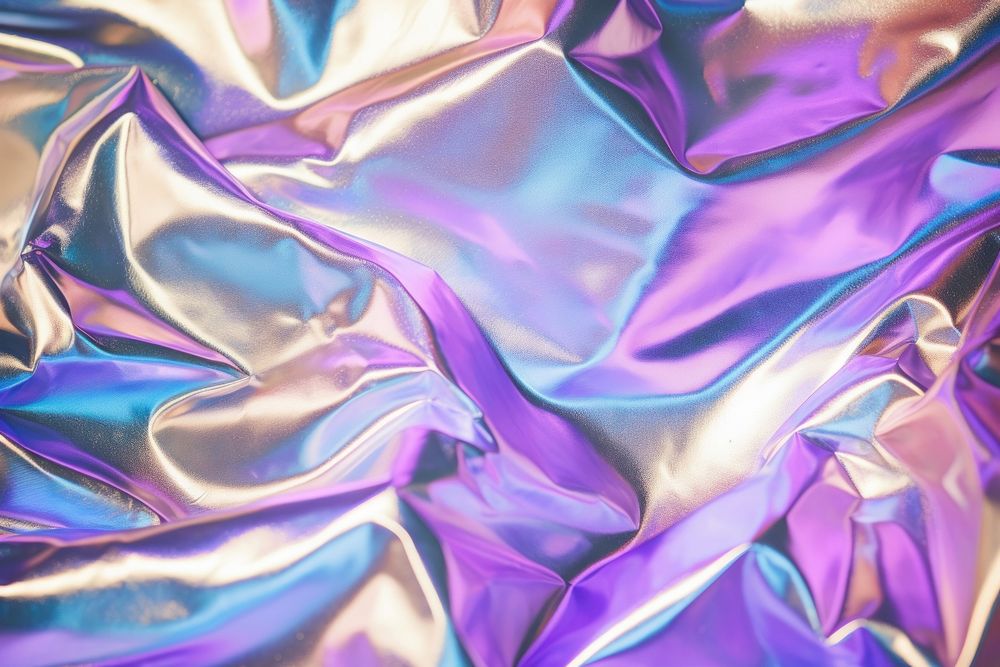 Holographic Iridescent Color Wrinkled Foil texture backgrounds wrinkled silk. AI generated Image by rawpixel.