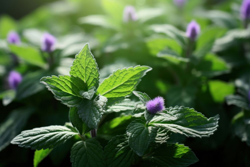 Mint plant flower herbs. AI generated Image by rawpixel.