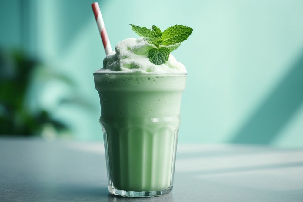Mint milkshake smoothie dessert. AI generated Image by rawpixel.