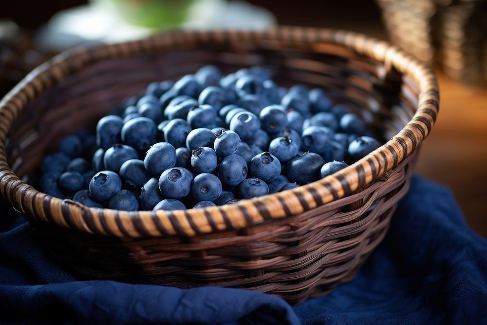 Blueberry basket fruit plant. AI generated Image by rawpixel.
