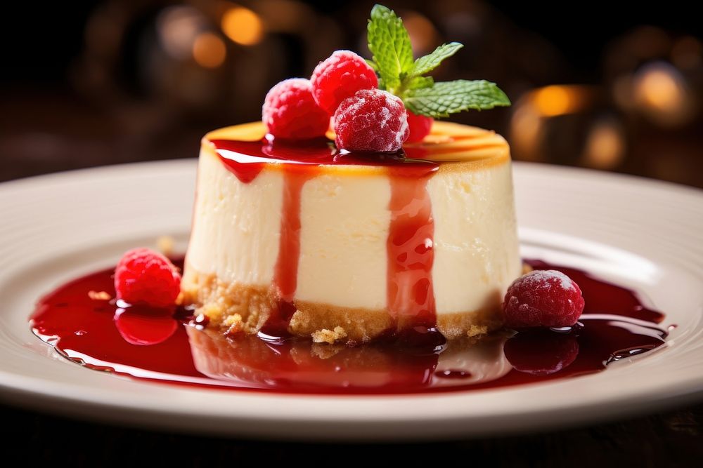 Dessert cheesecake food strawberry. AI generated Image by rawpixel.