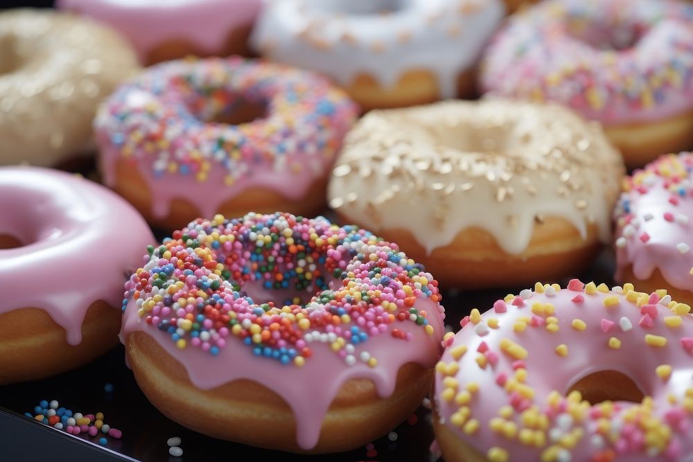 Dessert donut sprinkles icing. AI generated Image by rawpixel.