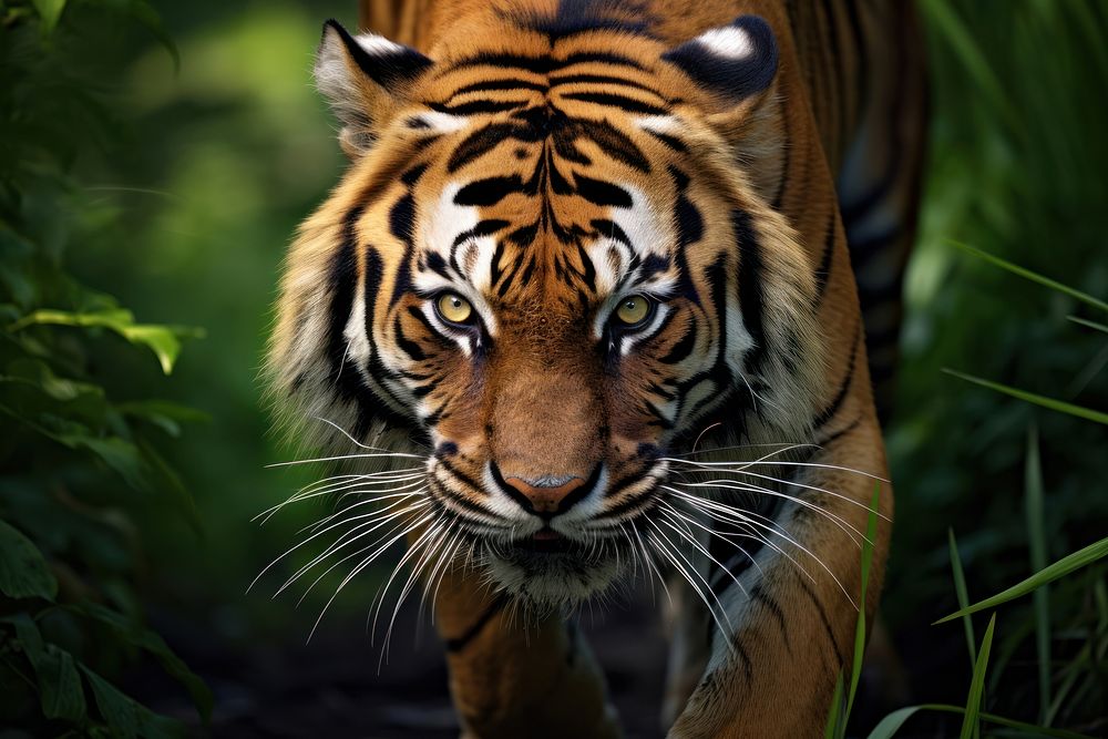 Wild animal tiger wildlife mammal. AI generated Image by rawpixel.