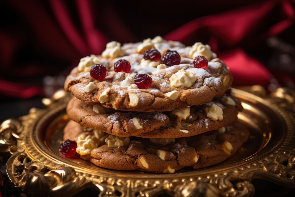 Dessert cookie plate food. 