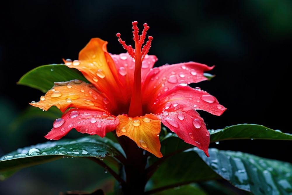 Tropical flower hibiscus blossom. AI generated Image by rawpixel.