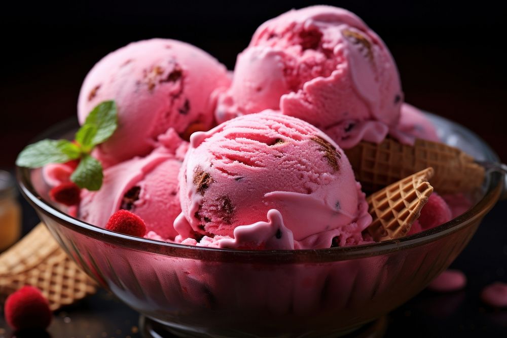 Dessert cream food strawberry. AI generated Image by rawpixel.