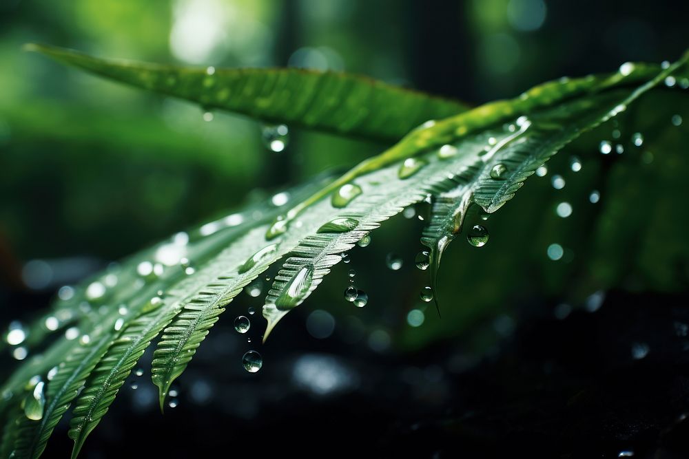 Rainforest raindrop outdoors nature. AI generated Image by rawpixel.