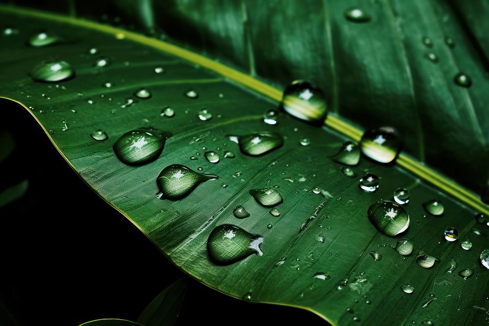 Rainforest raindrop outdoors plant. AI generated Image by rawpixel.
