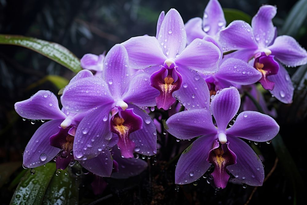 Rainforest orchid flower purple. AI generated Image by rawpixel.