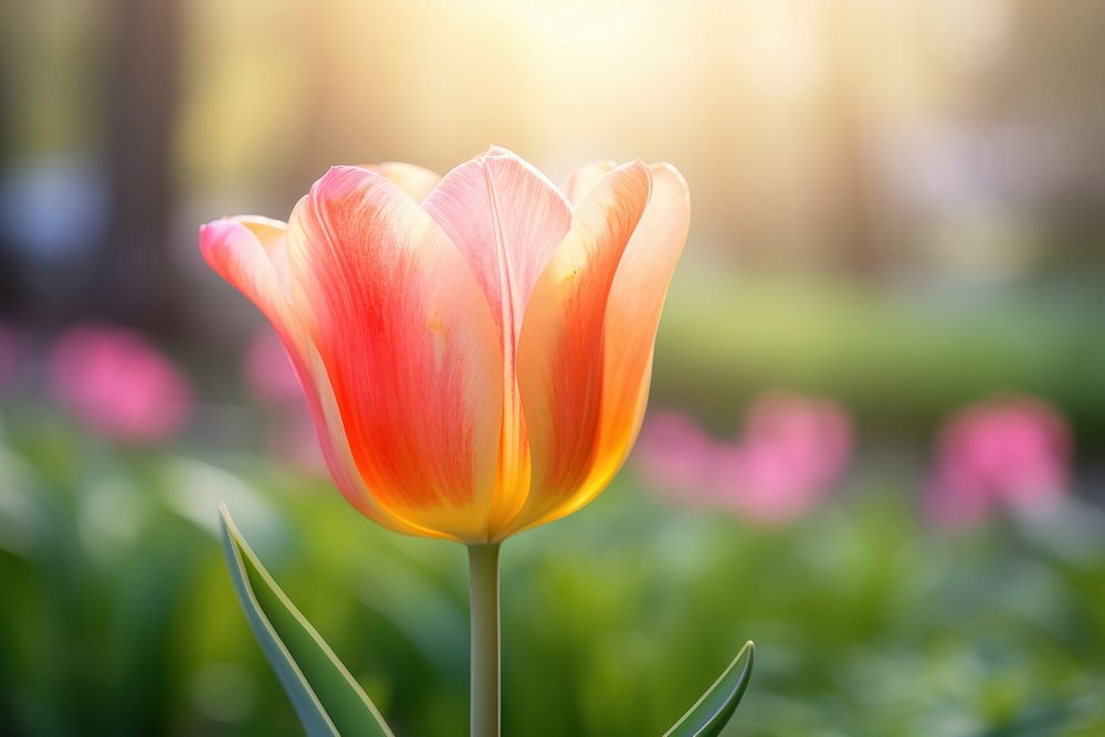 Tulip flower outdoors blossom. AI generated Image by rawpixel.