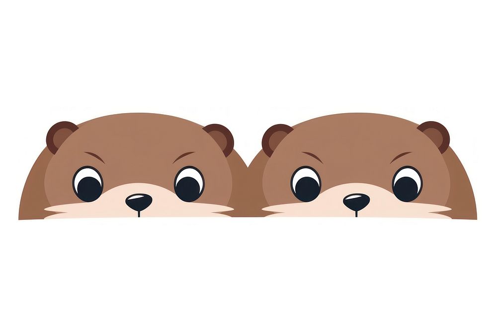 Two otter cartoon mammal animal. 