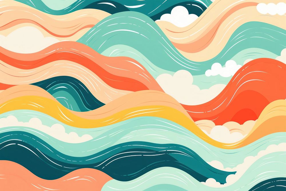 Beach pattern graphics tranquility. AI generated Image by rawpixel.
