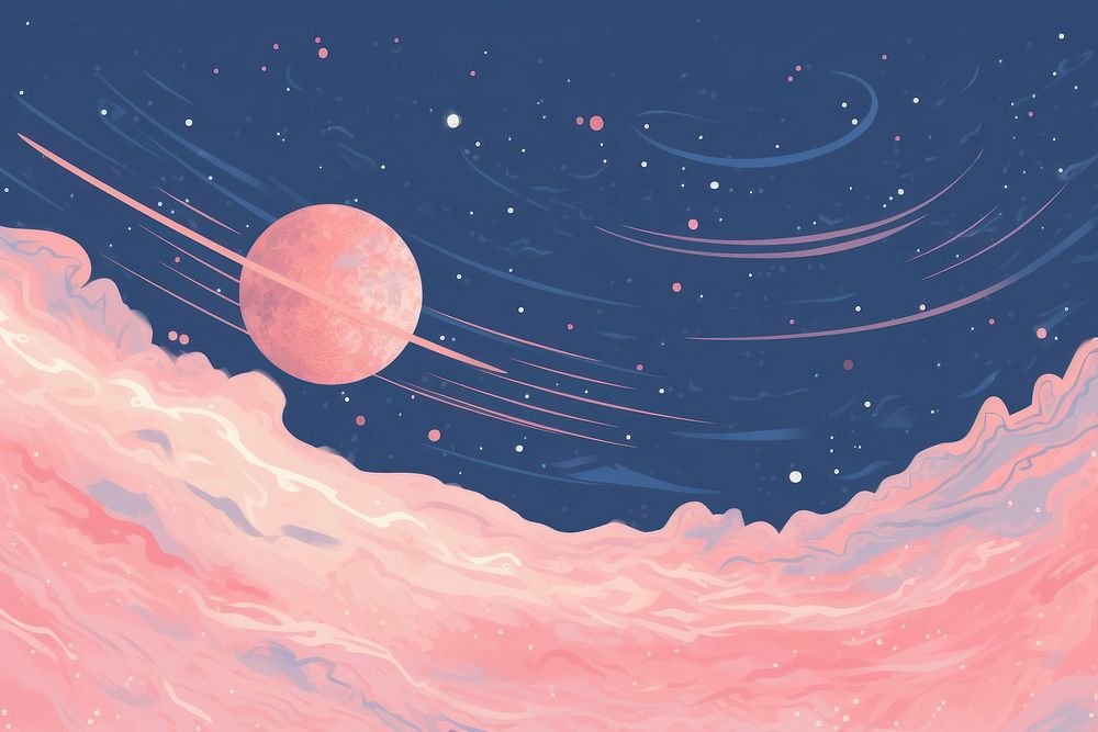 Galaxy planet illustration backgrounds astronomy outdoors. AI generated Image by rawpixel.