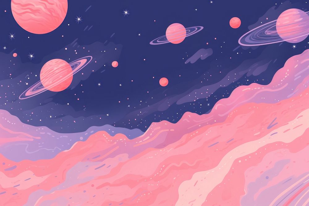 Galaxy planet illustration backgrounds astronomy outdoors. AI generated Image by rawpixel.
