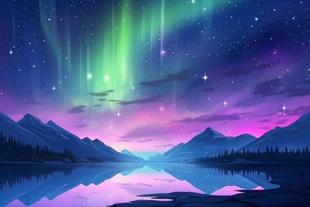 Aurora light landscape outdoors nature. AI generated Image by rawpixel.