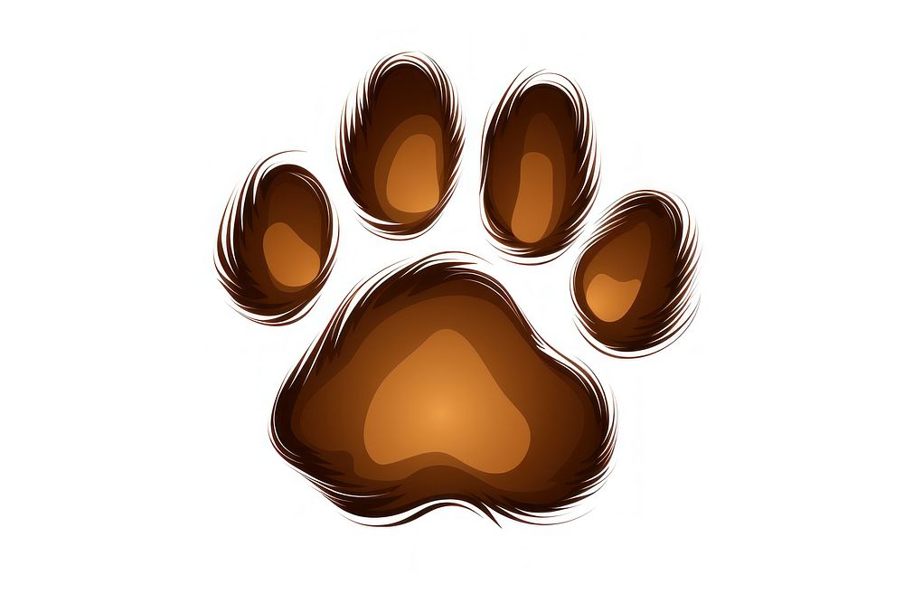 Paw print brown white background accessories. AI generated Image by rawpixel.