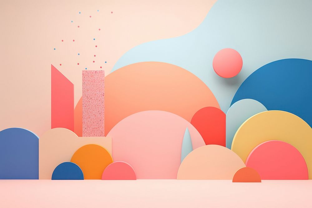Pastel memphis background backgrounds balloon art. AI generated Image by rawpixel.