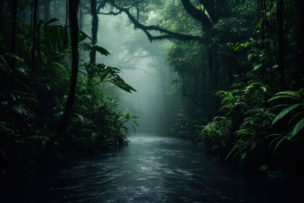 Amazon Rainforest vegetation rainforest outdoors. AI generated Image by rawpixel.