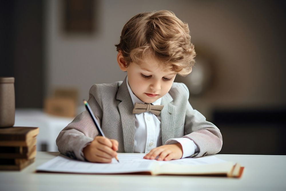 Children study and learn for preschool child homework writing. AI generated Image by rawpixel.