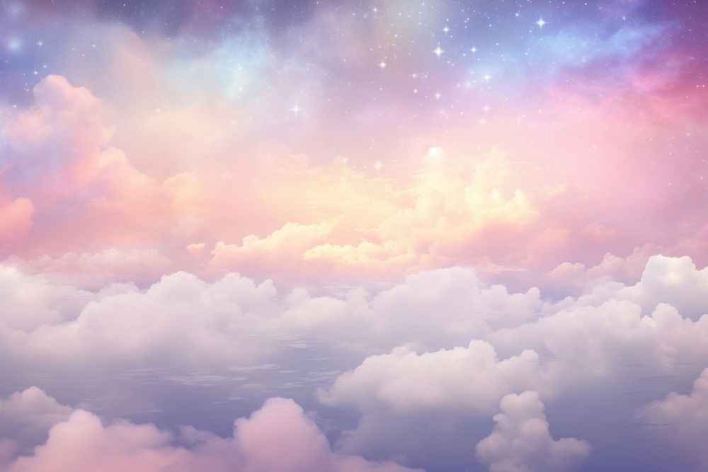 Pastel cloud with sparkle background backgrounds outdoors nature. AI generated Image by rawpixel.