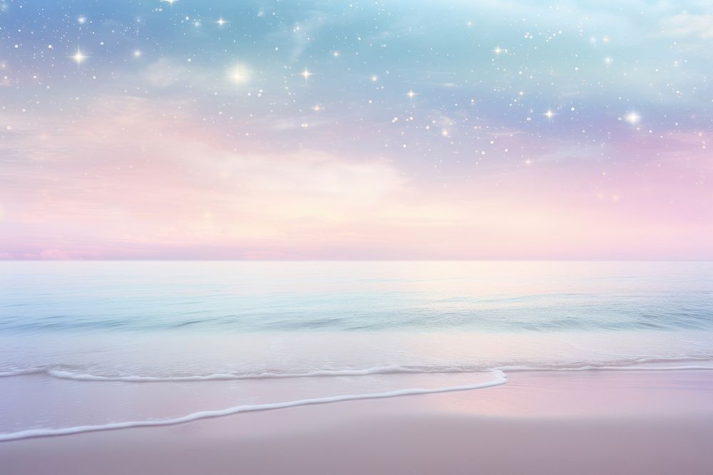 Pastel sea with sparkle background backgrounds landscape outdoors. AI generated Image by rawpixel.