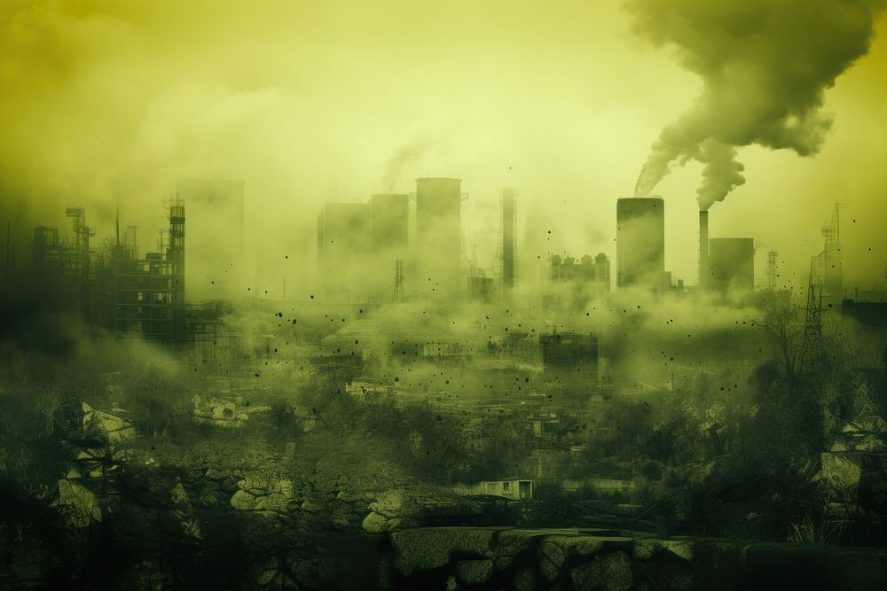 Pollution pollution yellow architecture. AI generated Image by rawpixel.