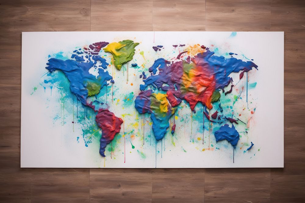 World map painting world. AI generated Image by rawpixel.