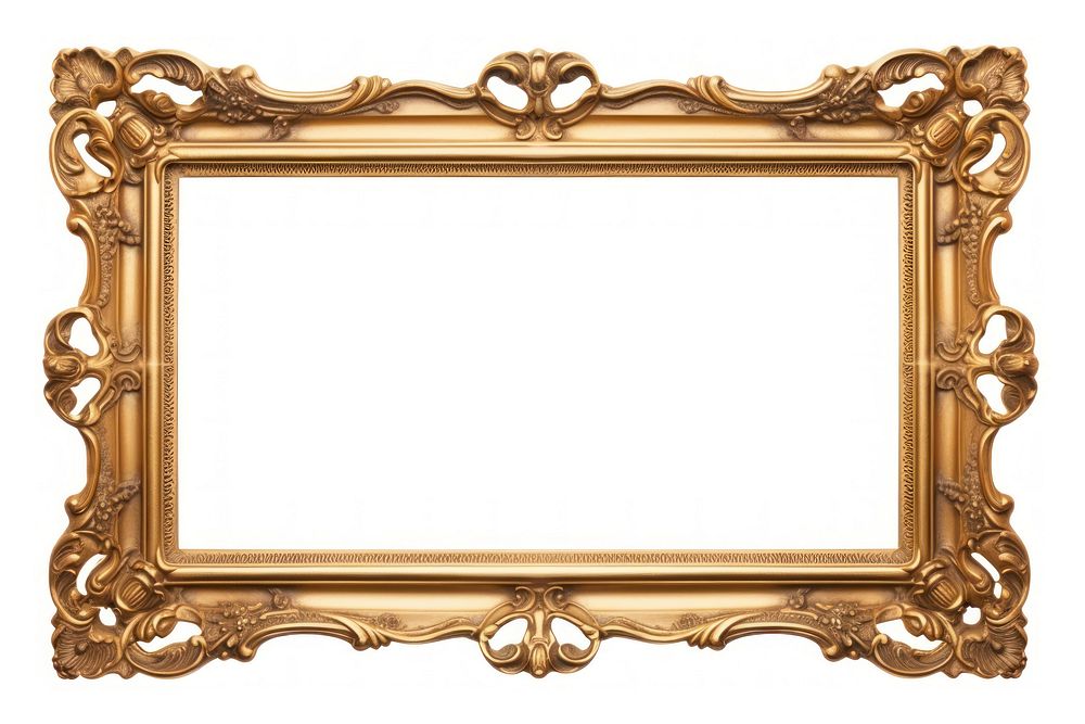 Gold vintage classic frame mockup white background architecture rectangle. AI generated Image by rawpixel.