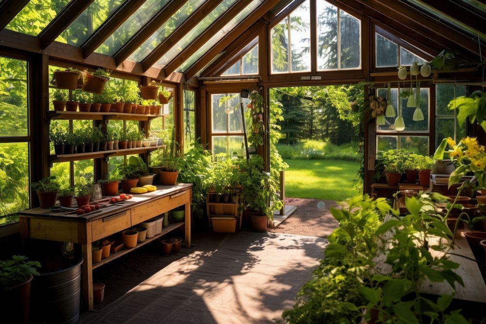Gardener greenhouse backyard gardening. AI generated Image by rawpixel.