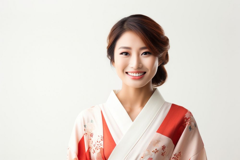 Japanese woman wearing kimono fashion smiling adult. AI generated Image by rawpixel.