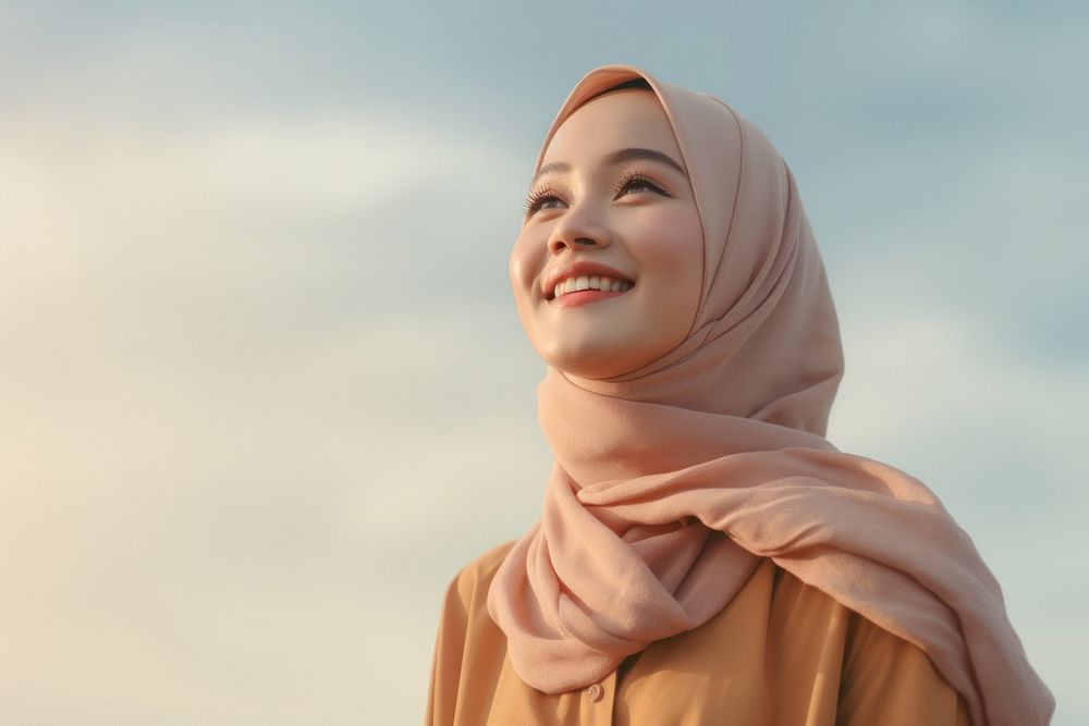 Middle age woman wearing hijab smiling adult smile. AI generated Image by rawpixel.