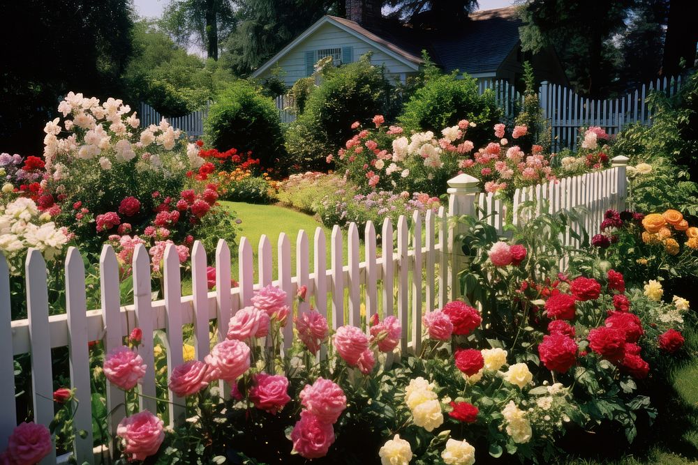 Gardener flower fence yard. AI generated Image by rawpixel.