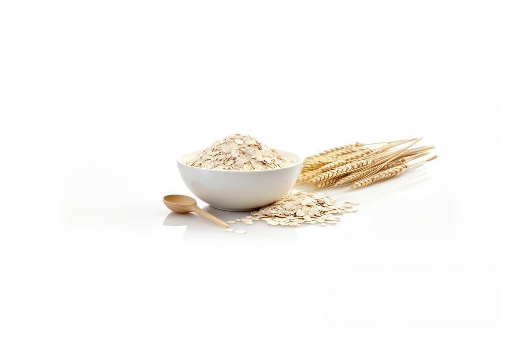 Oat flakes food bowl ingredient. AI generated Image by rawpixel.