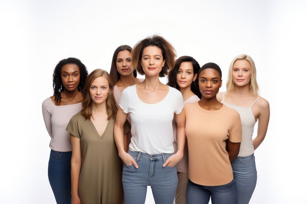 A group of Millennial women looking at the camera with confidence standing adult woman. AI generated Image by rawpixel.