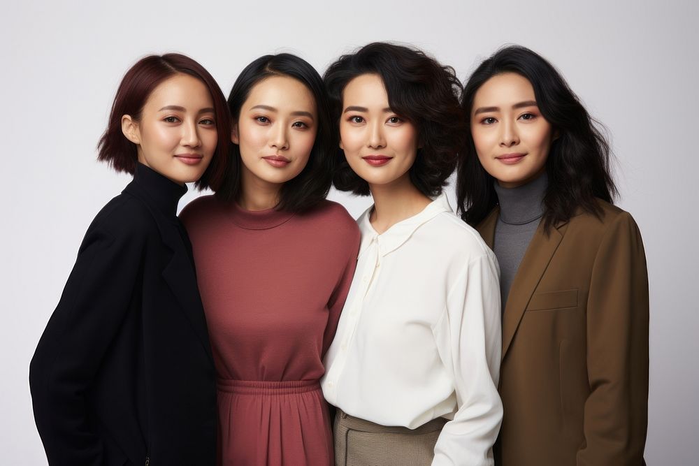 4 Millennial women looking at the camera with confidence standing adult woman. AI generated Image by rawpixel.