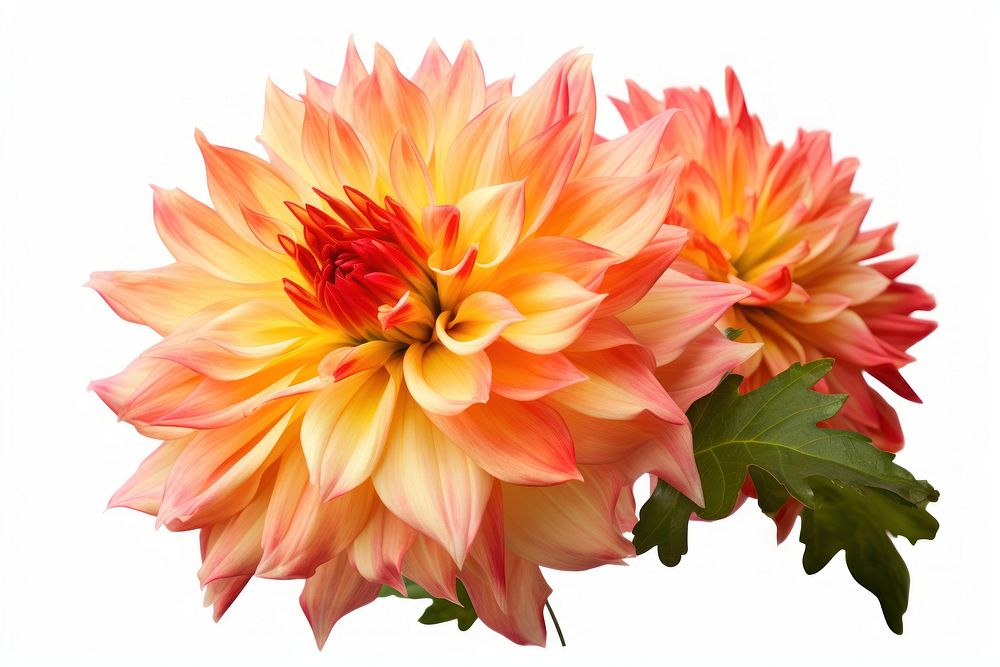 Flower png dahlia plant white background. AI generated Image by rawpixel.