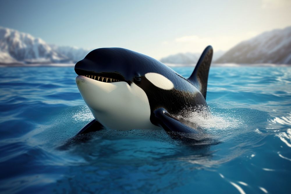 Orca animal mammal whale. AI generated Image by rawpixel.