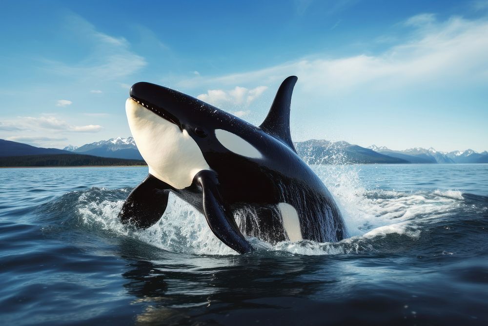 Orca animal mammal whale. AI generated Image by rawpixel.