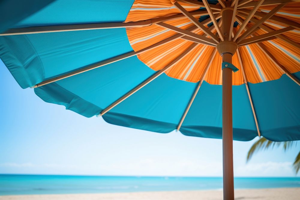 Tropical umbrella beach outdoors. AI generated Image by rawpixel.