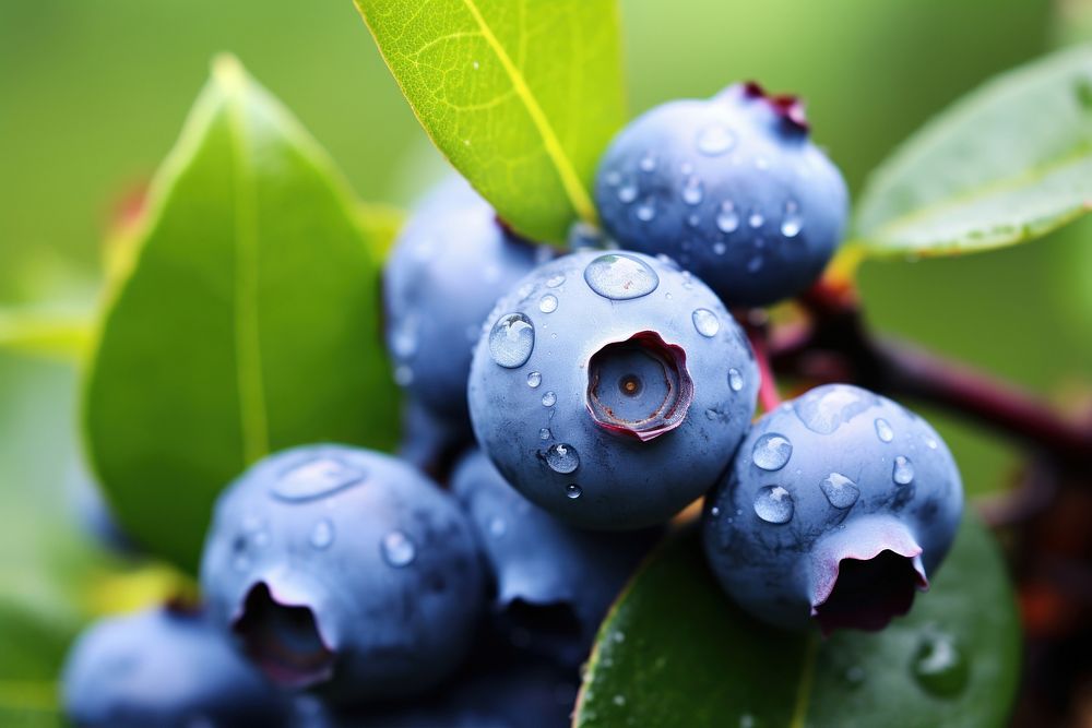 Blueberry plant fruit food. AI generated Image by rawpixel.