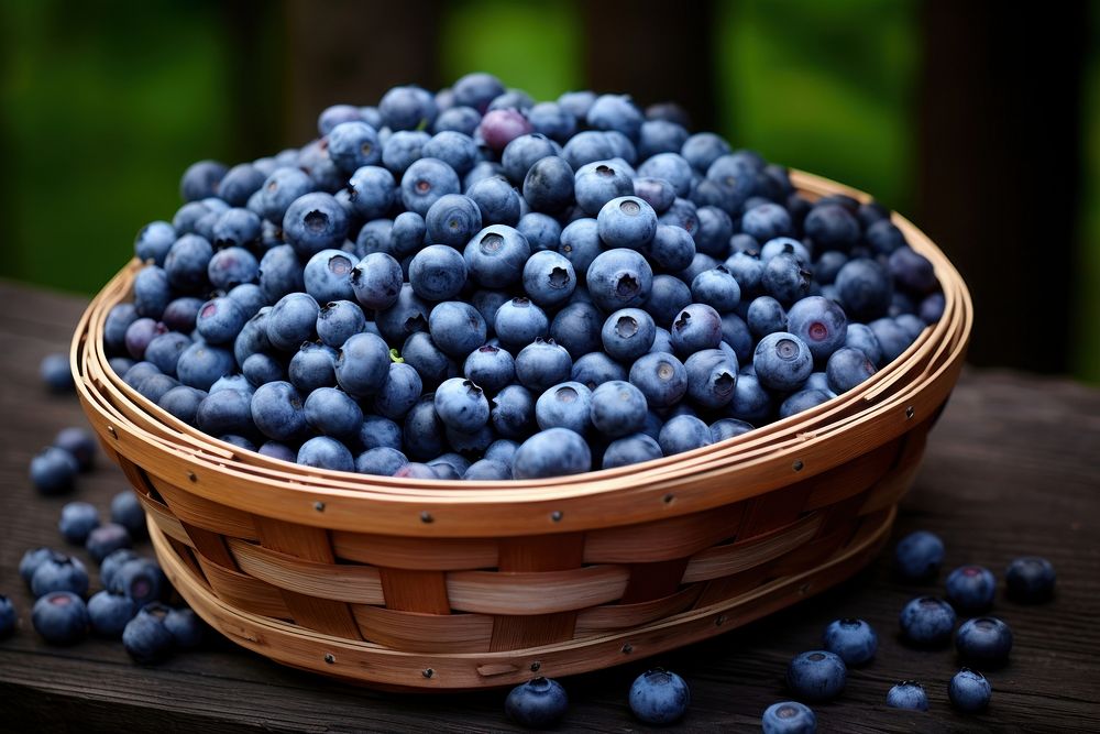 Blueberry basket fruit plant. AI generated Image by rawpixel.
