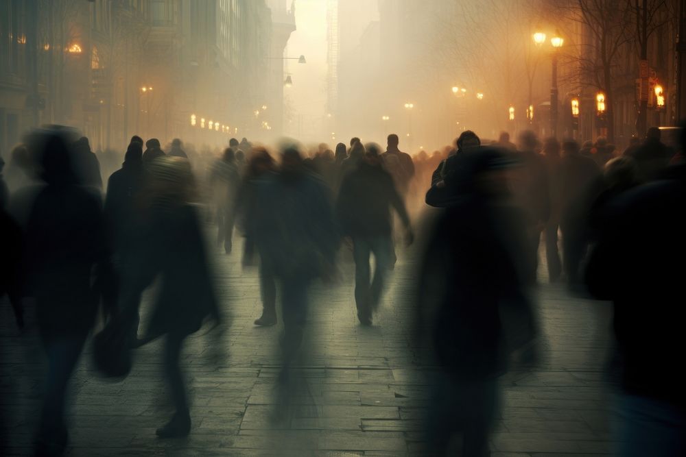Crowd walking outdoors street. AI generated Image by rawpixel.