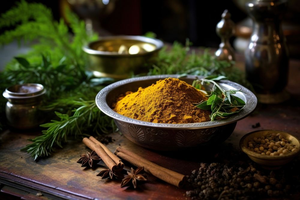Curry spice table food. AI generated Image by rawpixel.