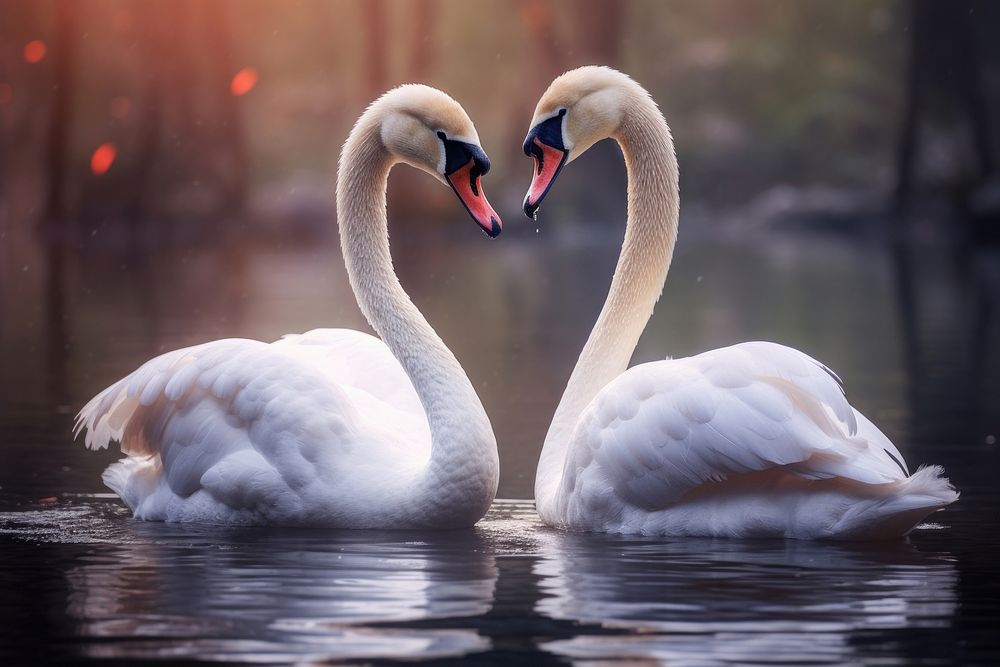 Swan animal bird reflection. AI generated Image by rawpixel.