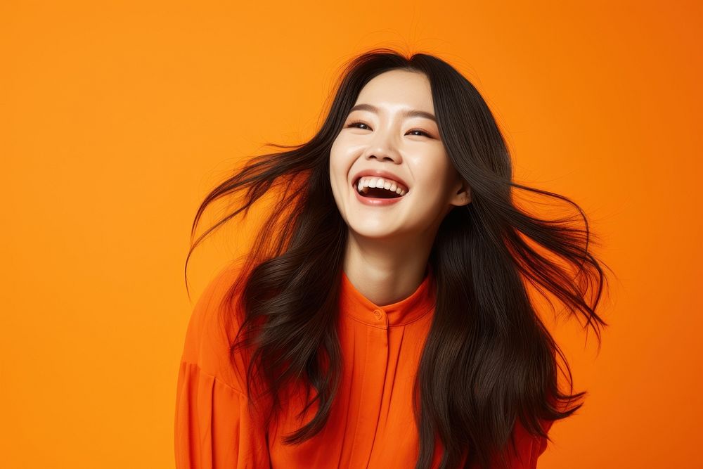 Asian woman cheerful laughing smiling. AI generated Image by rawpixel.