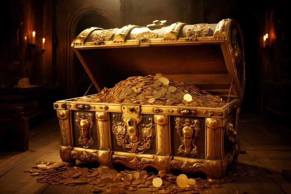 Treasure gold spirituality architecture. AI generated Image by rawpixel.