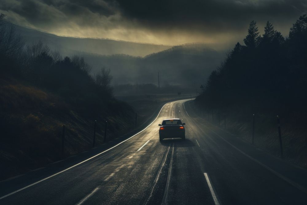 Person driving outdoors vehicle highway. AI generated Image by rawpixel.